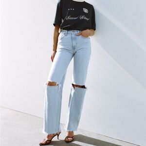 Abercrombie Curve Love High Rise 90s Relaxed Raw Hem Jeans Size 30L